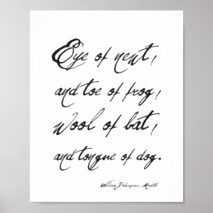 William Shakespeare Macbeth Spooky Quote Halloween Poster