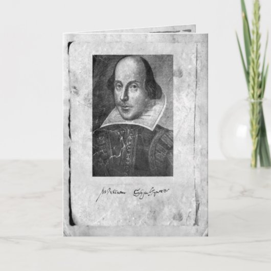 William Shakespeare met het Wenskaart van de Kaart (Voorkant)