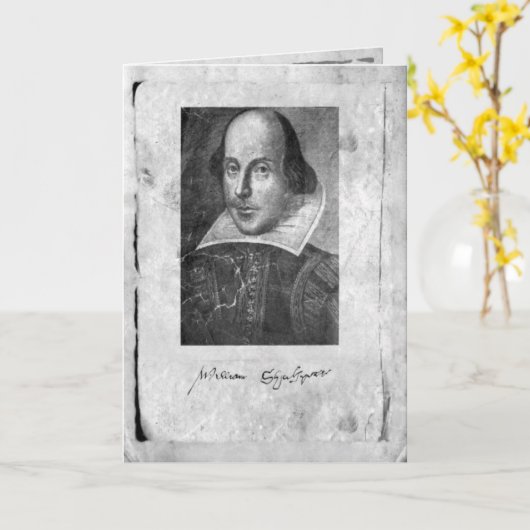 William Shakespeare met zijn Wenskaart Kaart (Gele Bloem)