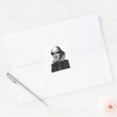 William Shakespeare met zonnebril vierkant Vierkante Sticker (Envelop)