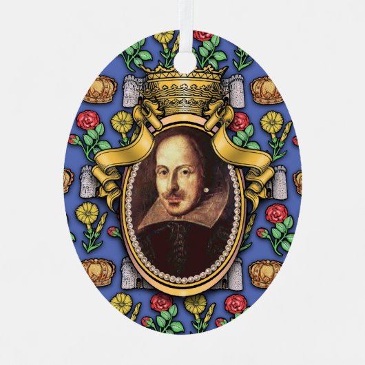 William Shakespeare Metal Ornament (Voorkant)