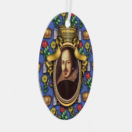 William Shakespeare Metal Ornament (Voorkant Rechts)