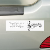 William Shakespeare muziekquote bumper sticker (Op auto)