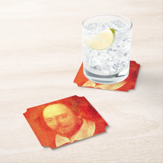 William Shakespeare Paper Beverage Coaster Kartonnen Onderzetters (Insitu)