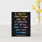 William Shakespeare Pastel I See You Are Unarmed Q Kaart (Gele Bloem)