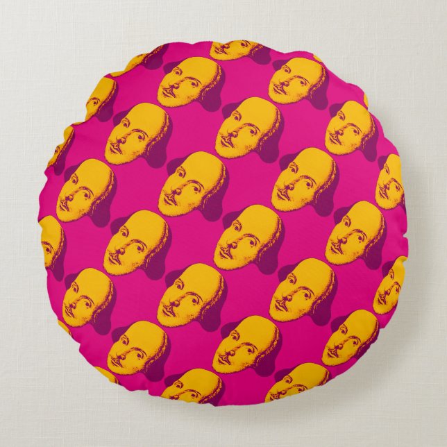William Shakespeare Pop Art Pillow Rond Kussen (Voorkant)