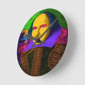 William Shakespeare Pop Art Ronde Klok (Hoek)