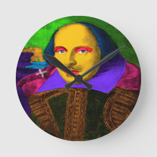 William Shakespeare Pop Art Ronde Klok