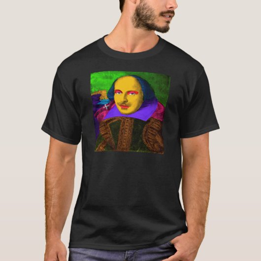 William Shakespeare Pop Art T-shirt (Voorkant)