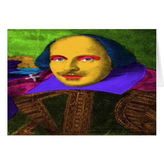 William Shakespeare Pop Art Wenskaart (Voorkant Horizontaal)