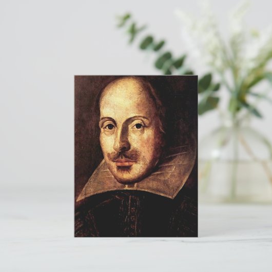 William Shakespeare Portrait Briefkaart (Staand voorkant)