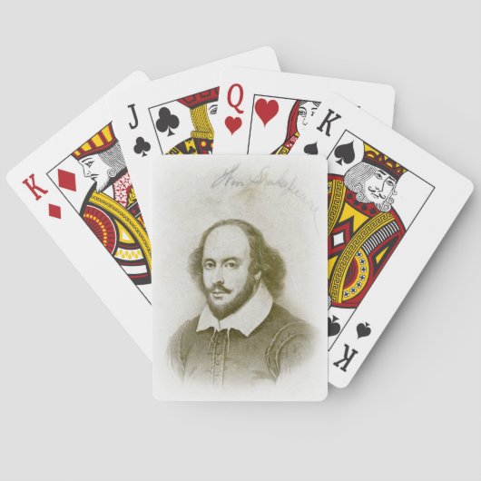 William Shakespeare Portrait en Signature Cards Pokerkaarten (Achterkant)