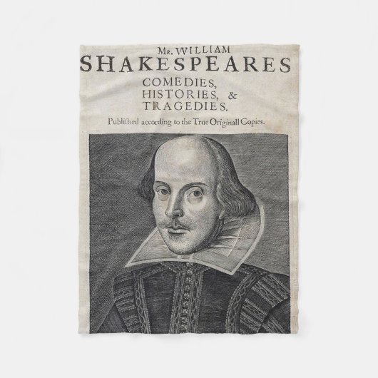 William Shakespeare Portrait Fleece Deken (Voorkant)