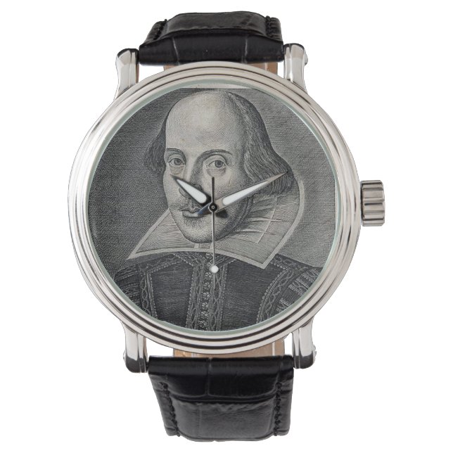 William Shakespeare Portrait Horloge (Voorkant)