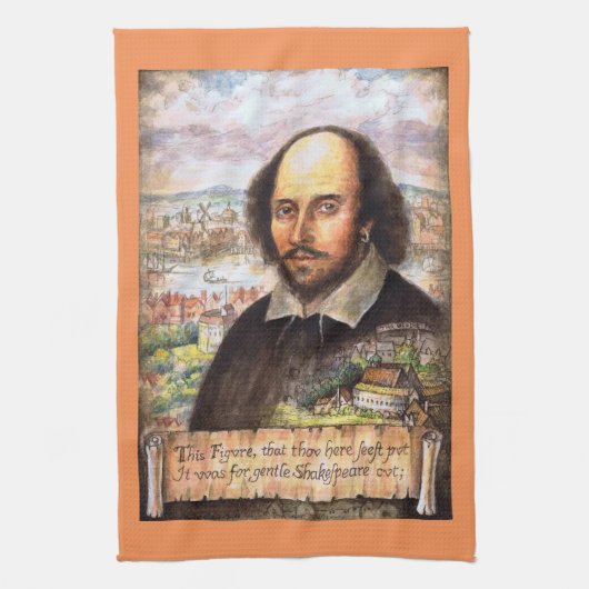 William Shakespeare Portrait Kitchen Towel Theedoek (Verticaal)
