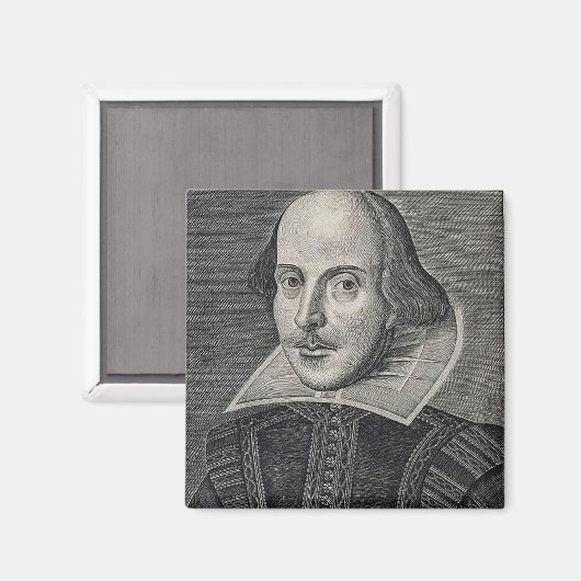 William Shakespeare Portrait Magneet (Voorkant / Achterkant)