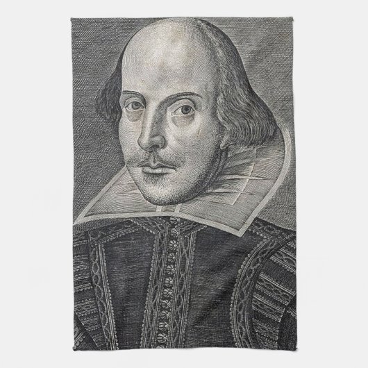 William Shakespeare Portrait Theedoek (Verticaal)