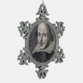 William Shakespeare Portrait Tin Sneeuwvlok Ornament (Links)