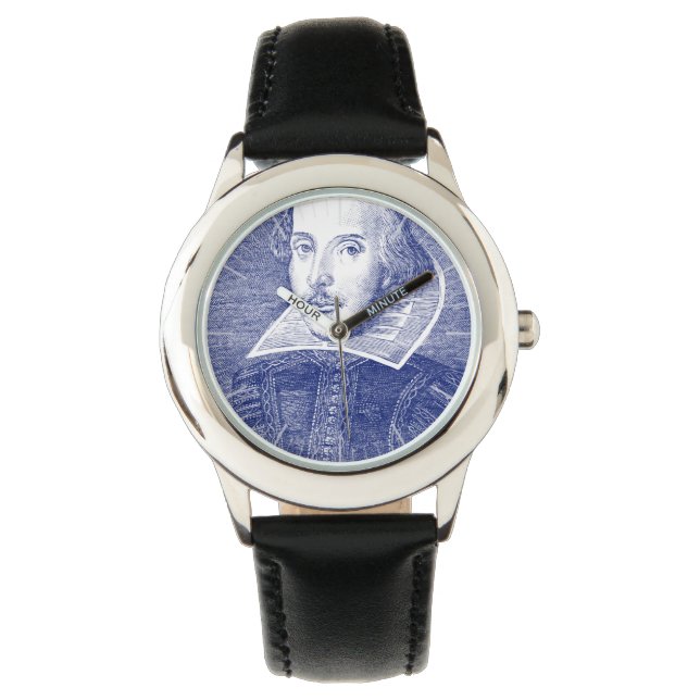 William Shakespeare Portrait uit First Folio Horloge (Voorkant)