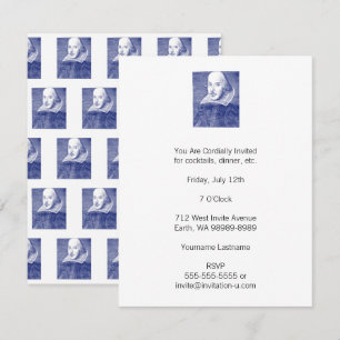 William Shakespeare Portrait uit First Folio Kaart