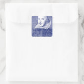 William Shakespeare Portrait uit First Folio Vierkante Sticker (Tas)