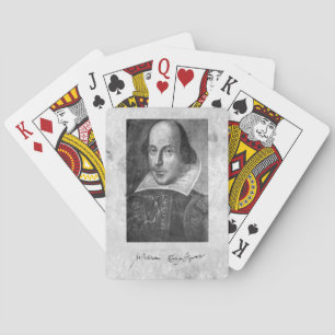 William Shakespeare Portret- en Handtekeningkaarte Speelkaarten