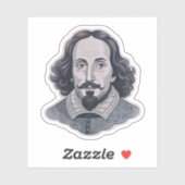 William Shakespeare portret Hamlet illustratie Sticker (Vel)