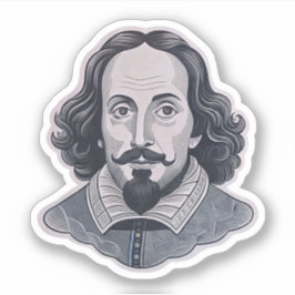 William Shakespeare portret Hamlet illustratie Sticker