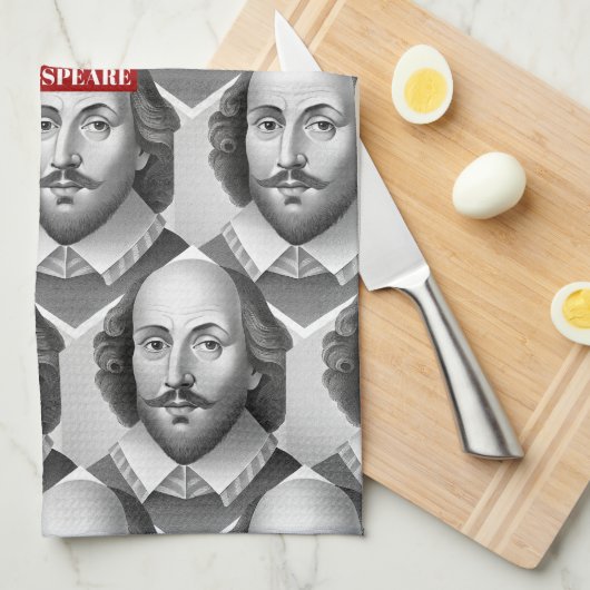 William Shakespeare portret Hamlet illustratie Theedoek (Quarter Fold)