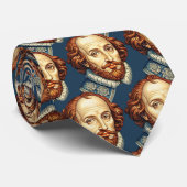 William Shakespeare portretillustratie Goud Stropdas (Opgerold)