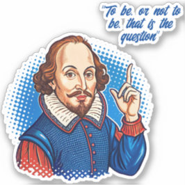William Shakespeare portretillustratie To Be Of Sticker