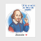 William Shakespeare portretillustratie To Be Of Sticker (Vel)