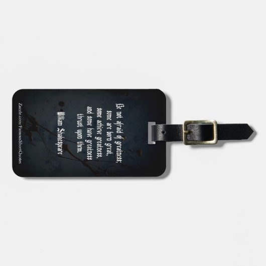 William Shakespeare Quote - Greatness Bagagelabel (Voorkant horizontaal)