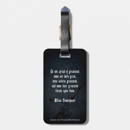 William Shakespeare Quote - Greatness Bagagelabel (Achterkant verticaal)