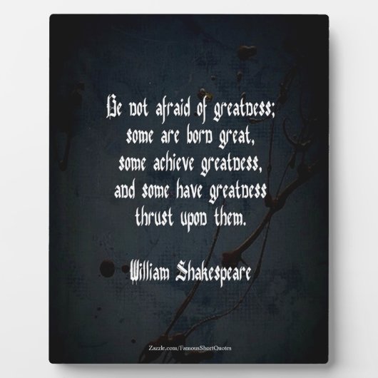 William Shakespeare Quote - Greatness Fotoplaat (Voorkant)