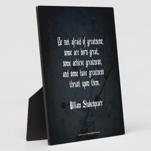 William Shakespeare Quote - Greatness Fotoplaat (Zijkant)