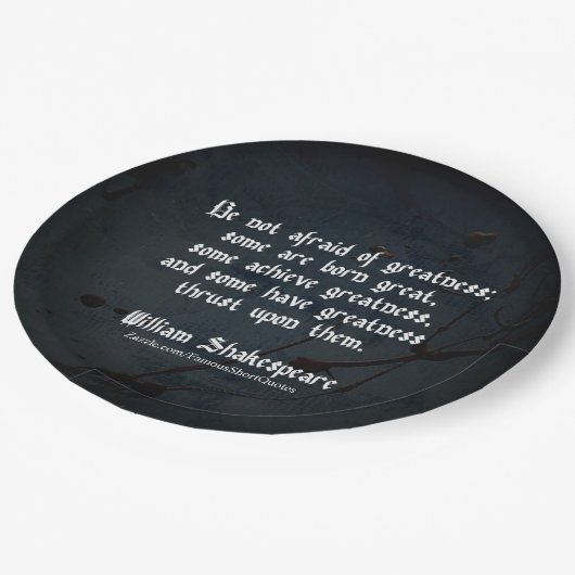 William Shakespeare Quote - Greatness Papieren Bordje (Gekanteld)