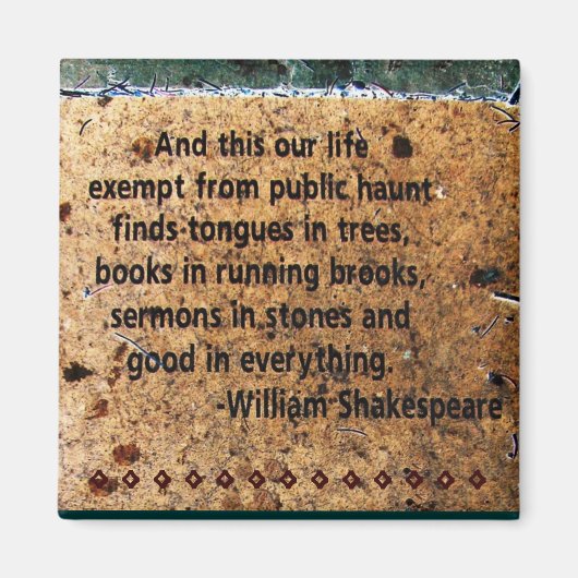 William Shakespeare Quote Magnet (Voorkant)