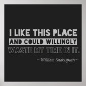 William Shakespeare Quote Typography Black & Gray Poster (Voorkant)