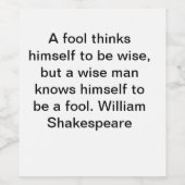 William Shakespeare Quotes Wijn Etiket (Enkel label)