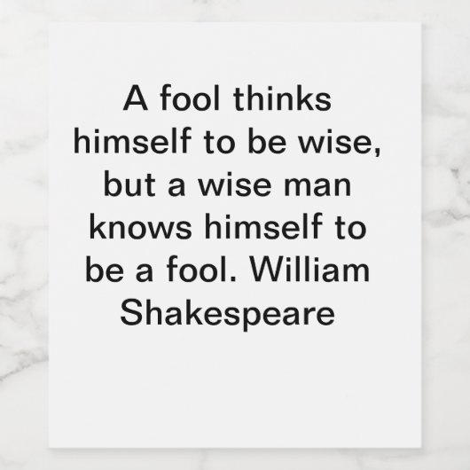 William Shakespeare Quotes Wijn Etiket (Enkel label)