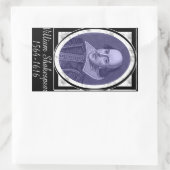William Shakespeare Rechthoekige Sticker (Tas)