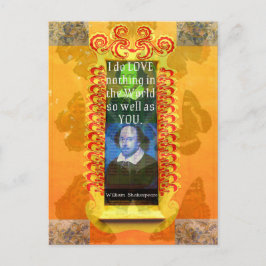 William Shakespeare Romantisch LIEFDE Citaat Briefkaart