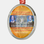 William Shakespeare Romantisch LIEFDE Citaat Metalen Ornament (Links)