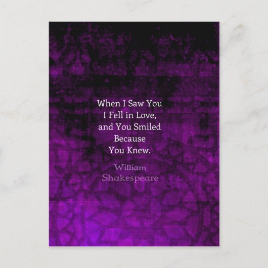 William Shakespeare Romantisch Liefde Gezegde Briefkaart (Voorkant)