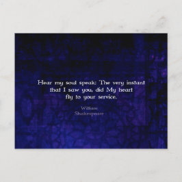William Shakespeare Romantische Liefde Quote Briefkaart