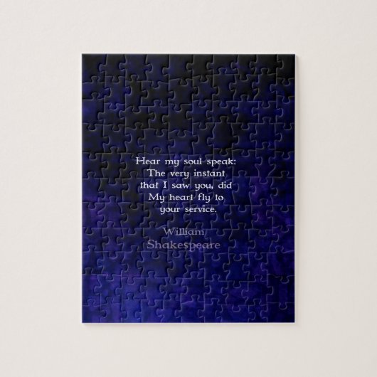 William Shakespeare Romantische Liefde Quote Legpuzzel (Verticaal)