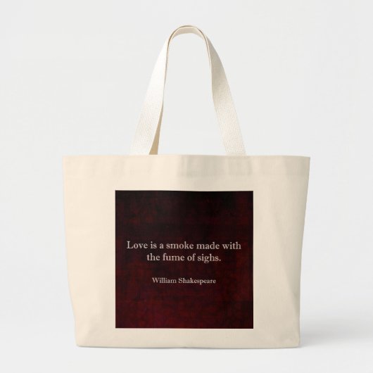 William Shakespeare Romeo en Juliet LOVE Quote Grote Tote Bag (Voorkant)