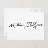 William Shakespeare Signature Briefkaart (Voorkant / Achterkant)
