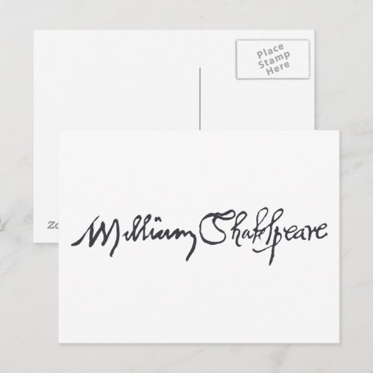 William Shakespeare Signature Briefkaart (Voorkant / Achterkant)